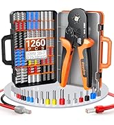 Preciva Ferrule Crimping Tool Kit with Portable Suitcase, Square Crimping Pliers for AWG 23-7 Rat...