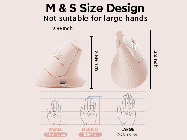 Uineer Ergonomic Wireless Mouse Pink