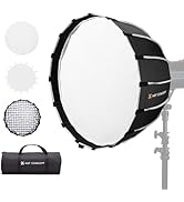K&amp;F CONCEPT 47“/120cm Softbox Parabolic Hexadecagon Compatible with Bowens Mount, with Honeycomb ...