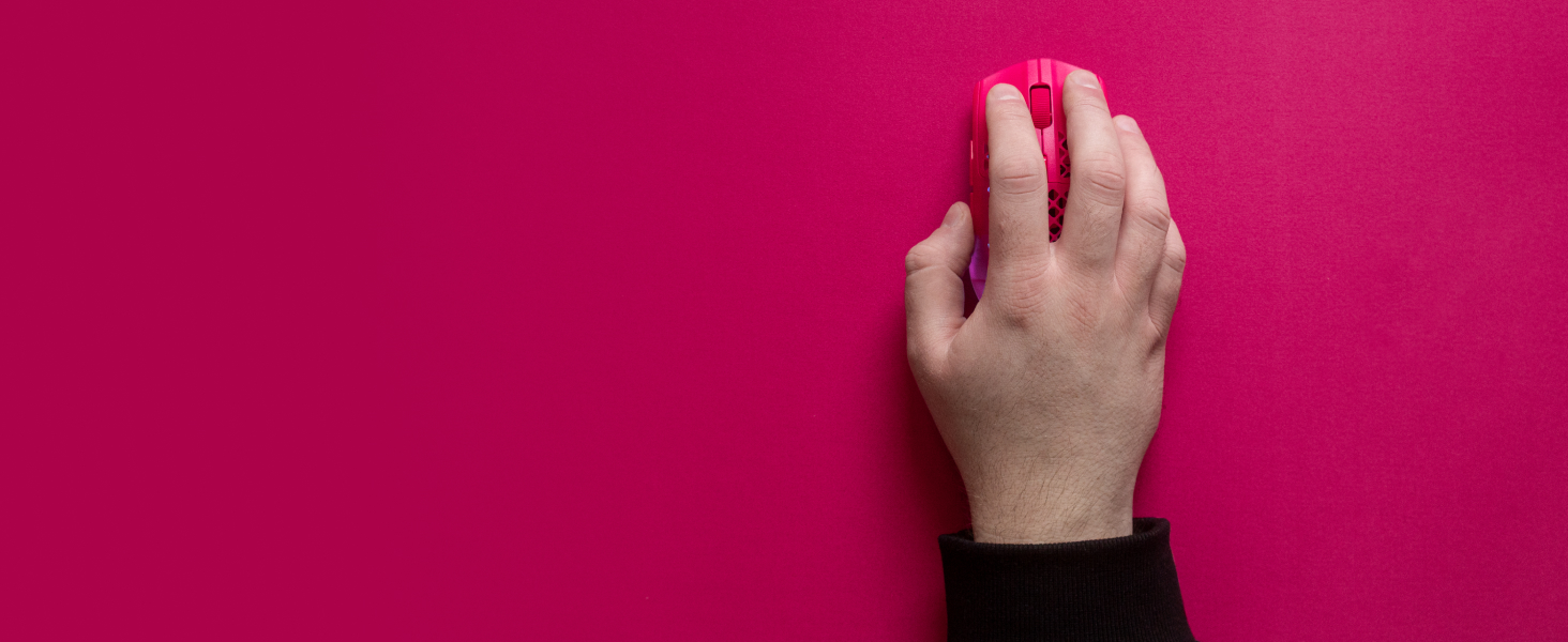 Hand on mouse demonstrating wrist support