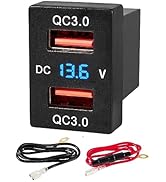 Anina Dual USB Charger Port for Toyota, 12V/24V 18W Quick Charger Socket Adapter with Digital Vol...