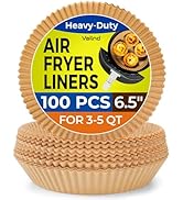 Air Fryer Paper Liners Disposable: 100pcs Oil Proof Parchment Sheets Round, Airfryer Paper Basket...