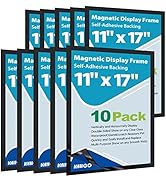 VAIIGO 11"x 17" Self Adhesive Magnetic Sign Holder, Double Sided Window Magnetic Display Frame wi...