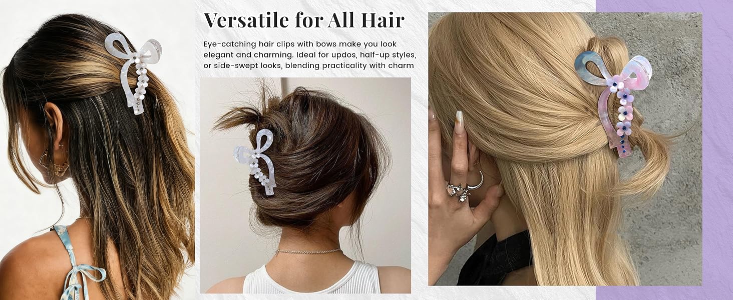 bow hair claw clip