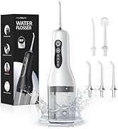 Water Flosser Teeth Cleaner, 4 Modes Rechargeable Portable Cordless Oral Irrigator 260ML Electric...