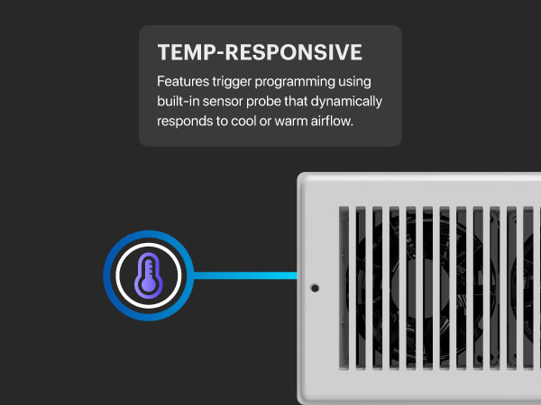 Register Booster Fan Improves Heating Cooling 10-Speed Control Bluetooth App Control