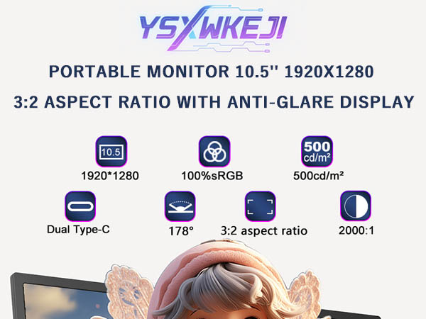 Portable Monitor 10.5&amp;#39;&amp;#39; 1920x1280