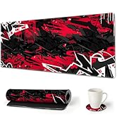 AIMSA Extended Gaming Mouse Pad Desk Mat, Large Mousepad with Stitched Edges (35x15.7 in), Keyboa...