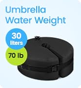 Rhino Round Umbrella Base Weight with Side Slot Opening, Black - Umbrella Base Weight Water Bag f...