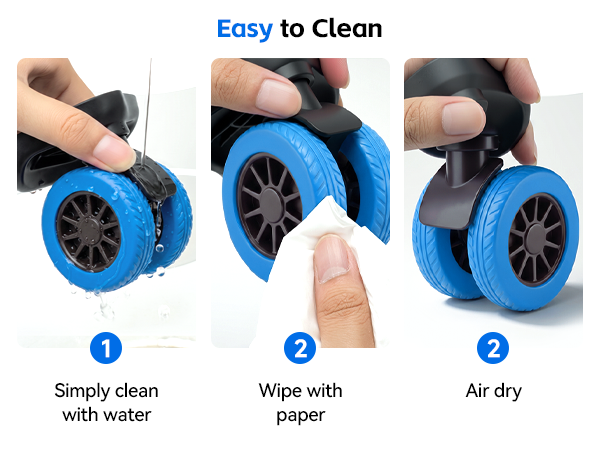 easy to clean luggage wheel covers