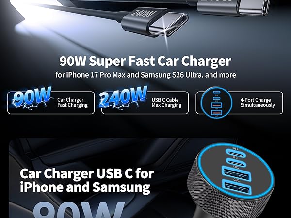 car charger usb c fast charge