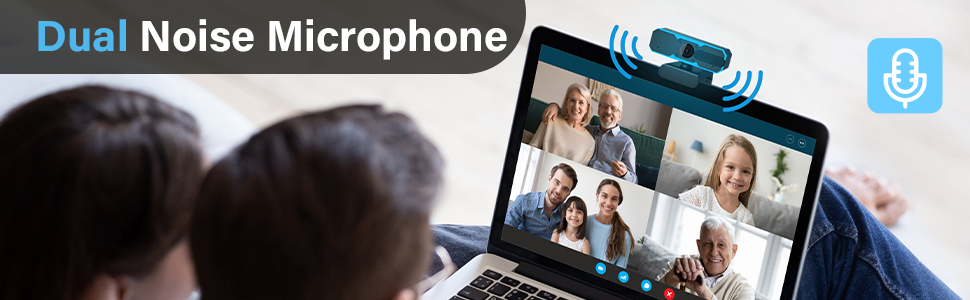 webcam with dual noise microphone