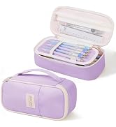 SKYDUE Purple Pencil Case for Girls – Large Capacity Zippered Pencil Pouch with Multi-Compartment...