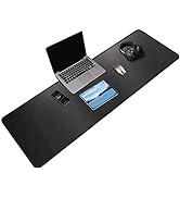 ZORESYN 3XL Longer Mouse Pads (55.1" x 15.7") - PU Leather Extended Large Gaming Mousepad Desk Ma...