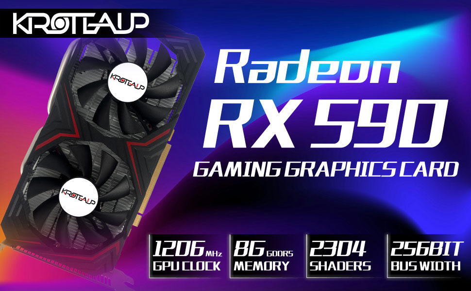 Kroteaup Radeon RX 590 8GB Graphics Card, 2304sp GDDR5 256Bit Pci