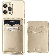 VULKIT Stick on Card Holder Compatible for iphone Leather Cell Phone Wallet Credit Card Case Stro...