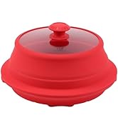 Microwave Splatter Silicone Cover Collapsible Steamer, Vented Multifunction Splash Lid with Glass...