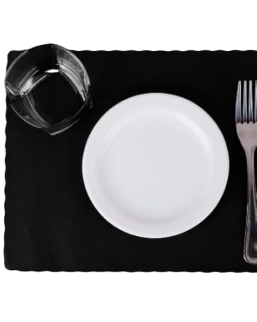 black paper placemats