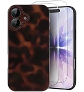 MYY Cute Phone Case for iPhone 17 Case, [with 2X Screen Protector] Tortoise Shell Pattern Leopard...