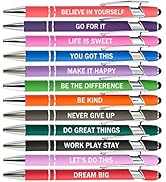 PASISIBICK 12 Pieces Motivational Inspirational Quotes Snarky Screen Touch Stylus Ballpoint Pens,...