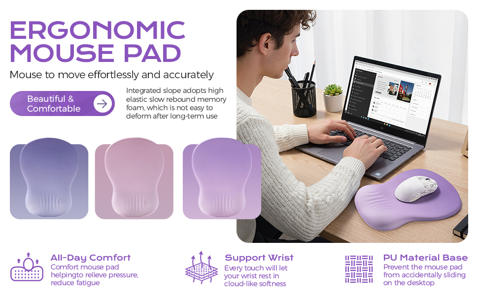 ergonomic mouse pad with wrist rest