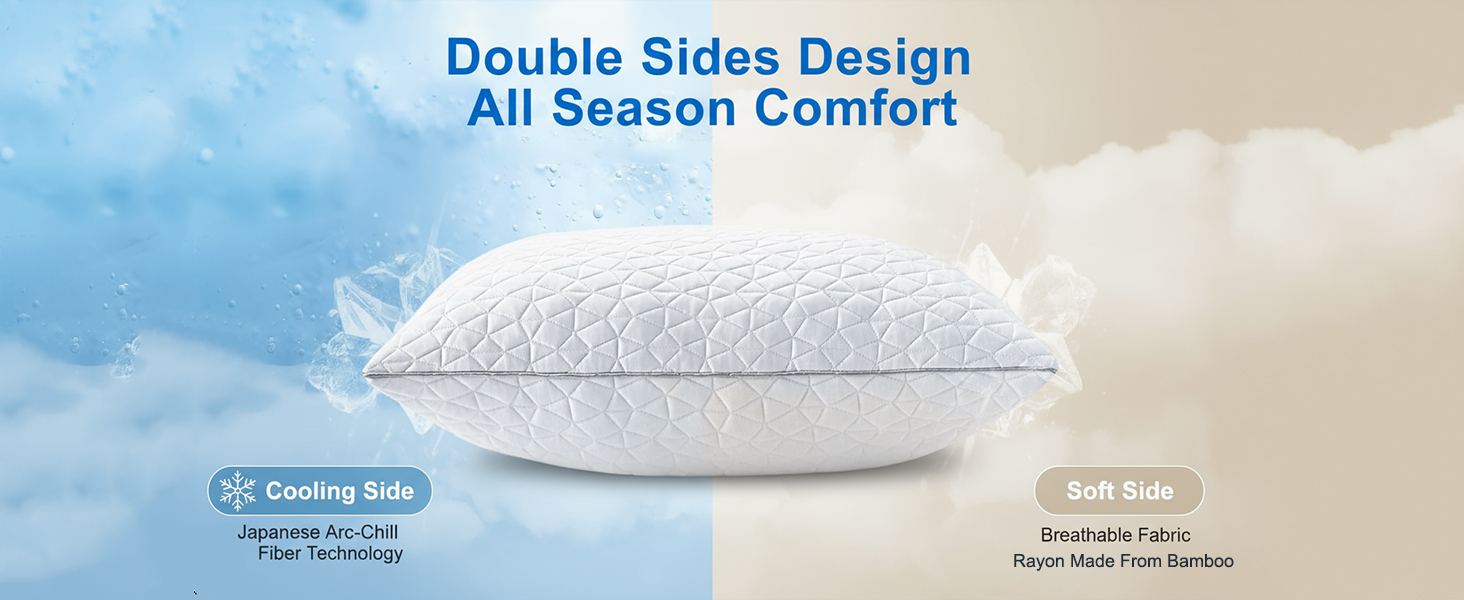 Double-sided pillow cover design: soft comfortable side &amp;amp; cool touch side for all-night sleep