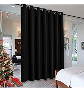RYB HOME Blackout Thermal Insulated Blind Curtains, Noise Reduce Barrier for Nursery, Portable Cu...