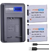 PowerTrust 2 Pack 3.7v NB-11L Replacement Battery and NB-11LH LCD USB Charger for Canon PowerShot...