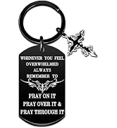 MigPio Cross Keychain Christian Gifts Baptism Gifts for Boy Man of God Gift for Men Christian Key...