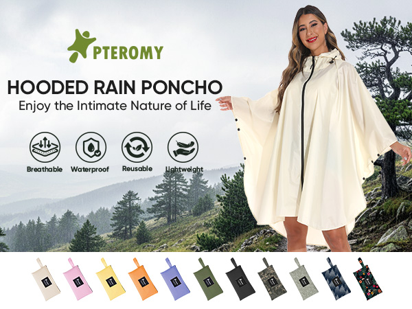 hooded rain poncho