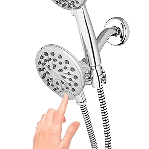Hand Touching XPB-133E-763E Shower Head