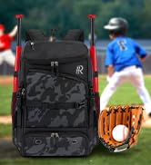 RAINSMORE Baseball Bag Large Capacity Backpack for Softball, Baseball,Tball Equipment Adult &amp; You...