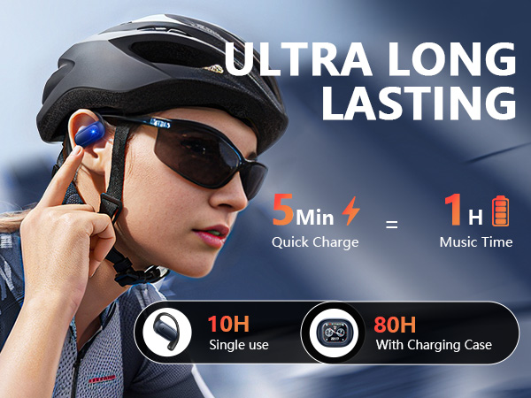 Intelligent Touch Screen Open Ear Bluetooth 5.4 Wireless Bone Conduction Over The Ear Earbuds 