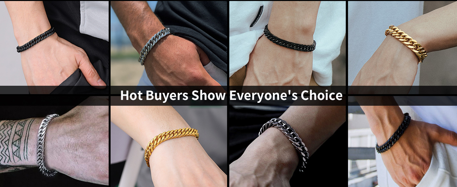 stainless steel bracelet cuban chain bracelet for men