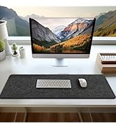 Large Felt Desk mat 36x12 inches, with Non-Slip Full Desk Mouse Pad,Office Computer Desk Mat for ...
