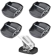 4 Pack Trailer Stabilizer Leg Foot Pads with Locking Pins, Heavy-Duty Anti-Sink Base for Camper, ...