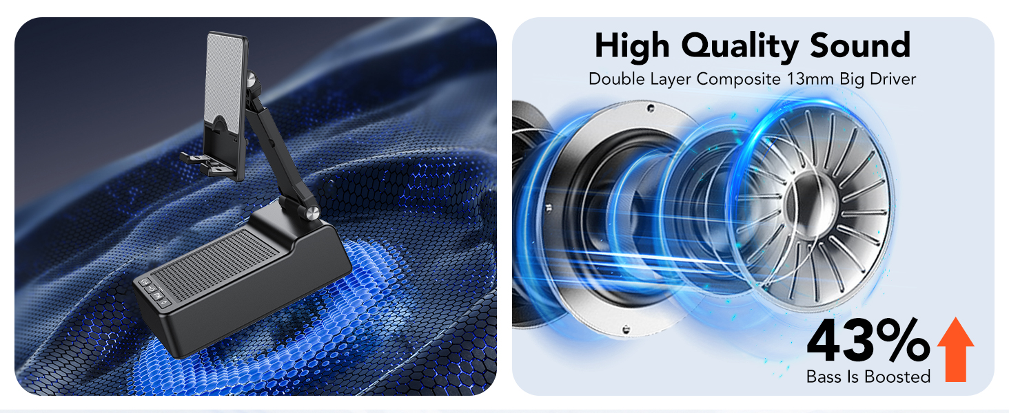 Phone Stand with Wireless Bluetooth Speaker