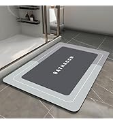 YUGMCOCE Bath Mat, Quick-Drying Non-Slip Thin Bathroom mat Super Absorbent Bath mats Rug-Bath Mat...
