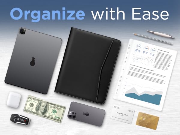 leather binder, zipper binder, leather gifts, business portfolio men, professional binder, binder