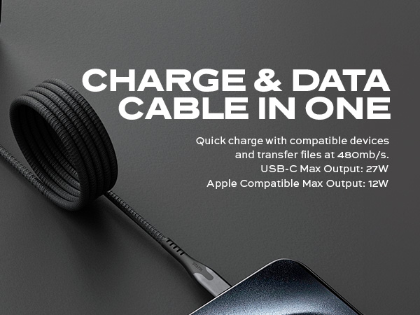 magstack statik magnetic coil charging cable organize data transfer cable reinforced tips usb c usbc