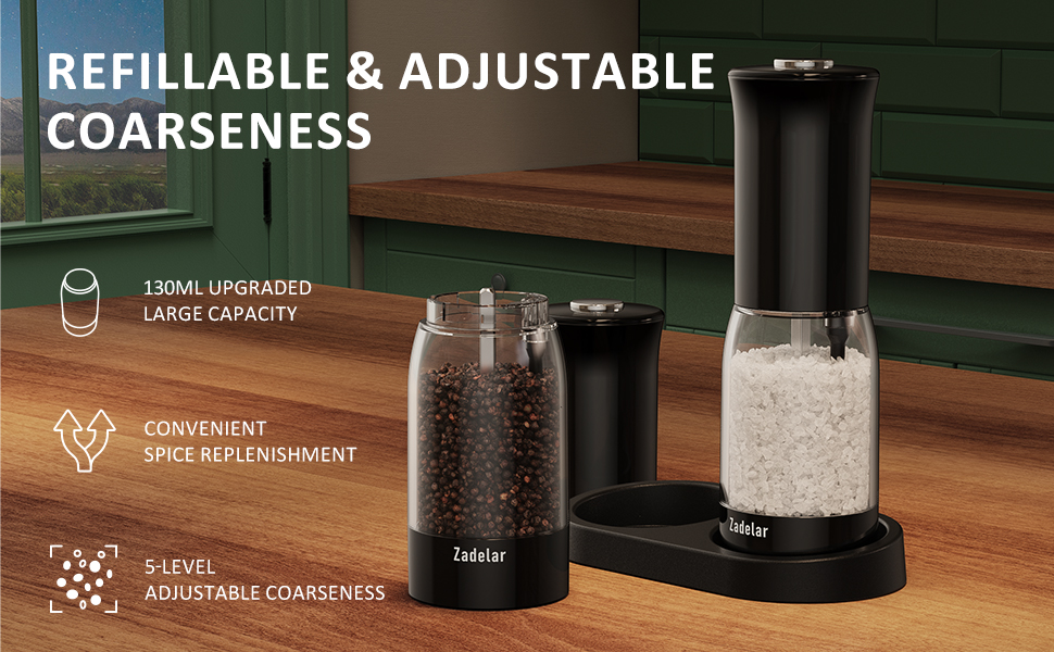 Electric Salt and Pepper Grinder Set 