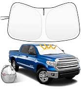 Car Windshield Sun Shade Compatible with 2007-2021 Toyota Tundra Accessories Foldable Front Windo...
