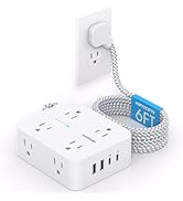 PD 30W USB C Power Strip Surge Protecor, HANYCONY 8 Outlets 4 USB(2 USB C Ports), 1080J Desk Char...