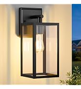 FOLKSMATE Outdoor Wall Light Fixture Matte Black Waterproof | Outside Porch Lights Exterior Wall ...