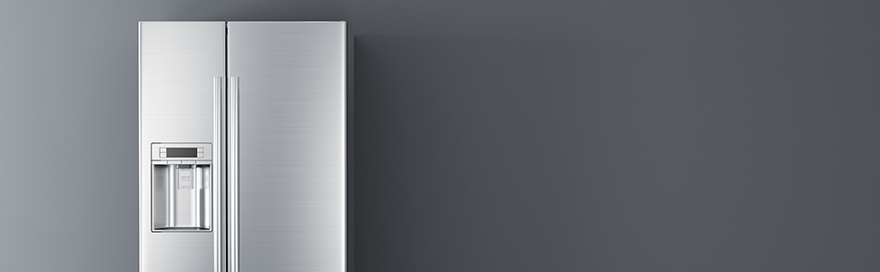 Refrigerator on a gray background