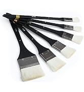 EORTA Set of 6 Flat Art Paint Brushes Assorted Size Wool Painting Brushes for Acrylic, Oil, Paint...