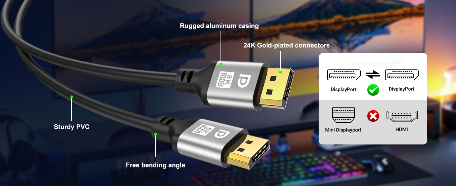 24K Gold-plated connectors