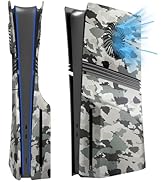 Cover Plates for PS5 Pro Disc Edition with Cooling Vent, PS5 Pro Faceplate ABS Hard Shockproof An...