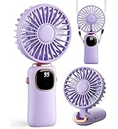 coldSky Portable Handheld Fan, 4000mAh Battery Operated 3 in 1 Multifunction Personal Travel Fan ...