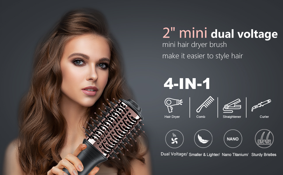 dual voltage hair dryer brush